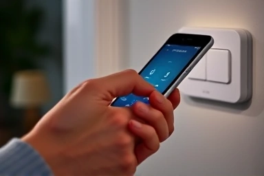 Smartphone app controlling smart home lighting