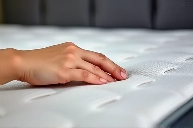 Close-up of a comfortable sofa bed mattress texture