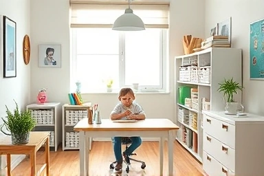 Child's study room designed for enhanced focus and concentration.