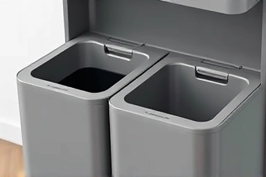 Compact and stylish recycling bin for small spaces