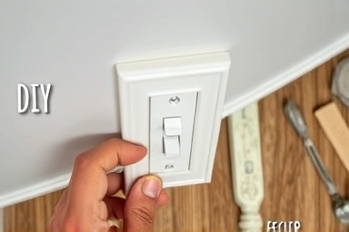 Hands DIY replacing light switch cover