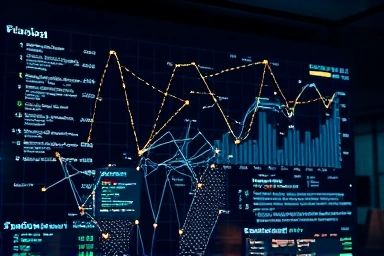 Complex data visualization showing interconnected insights.