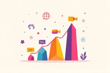 Online learning, growth, connection, digital illustration, abstract.