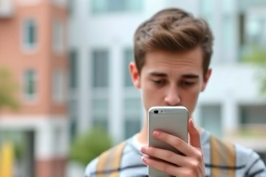 Student waiting for college admission call on phone