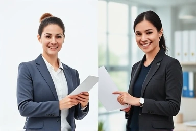 Career advancement and successful customer interaction symbolized.