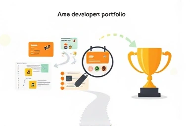 Game developer portfolio success, problem-solving, and design depth.