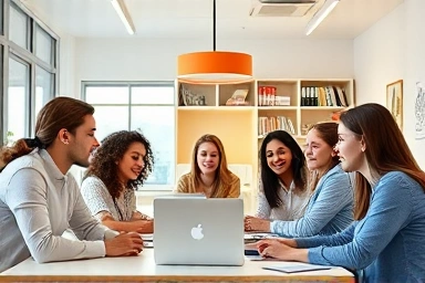 Diverse individuals in a modern online learning environment.