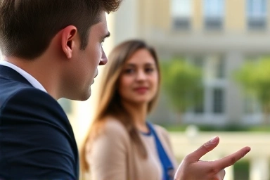 Student confidently in a university interview