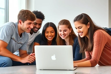 Diverse team learning backend development, collaborative learning environment