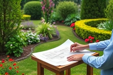 Gardening planning and design concept
