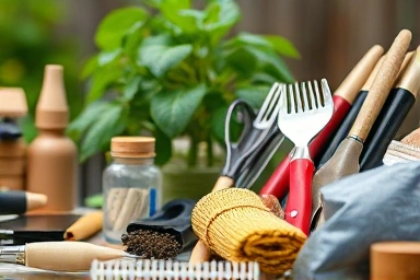 Gardening tools and materials for practical skills