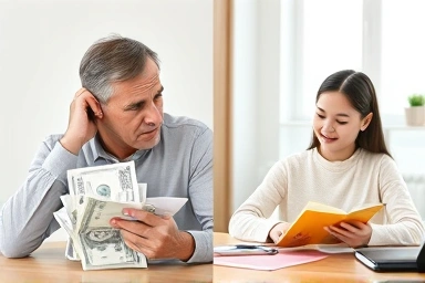 Student studying efficiently, saving money on education