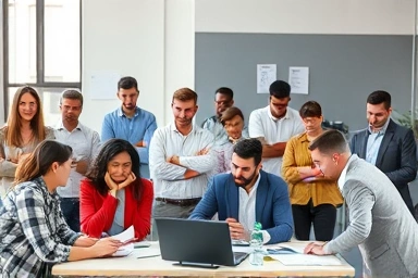 People learning new skills in professional training workshops.