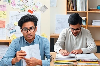Contrast of study chaos versus organized success with effective learning methods.