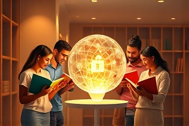 Diverse group connecting through books and shared learning.