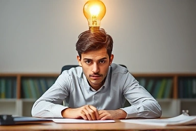 Person overcoming slump with new ideas and determination.