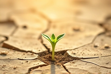 Symbol of growth and resilience emerging from difficult times.
