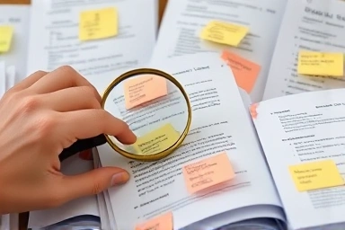 Organizing past exams with analysis and strategy notes.