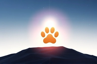 Symbolic image of a pet's peaceful journey and dignified farewell.