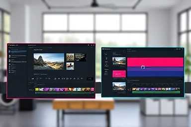 Video editing software comparison: Premiere Pro vs Final Cut Pro interfaces.