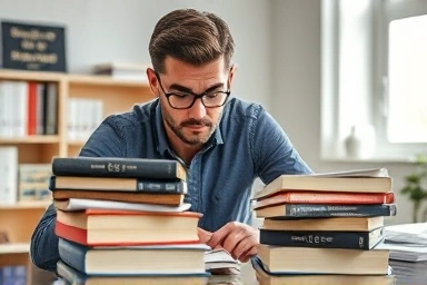 Focused study for professional certification exam.