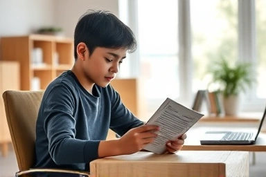 Student studying intensely in a premium dormitory room.