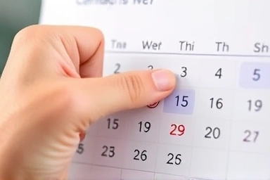 Hand stamping calendar, symbolizing consistent effort
