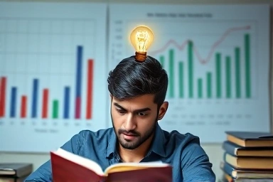 Student achieving success in social research analysis exam