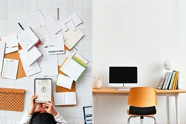 Chaotic vs. organized study environment.