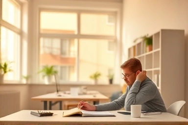 Bright study room with optimal lighting for focus and well-being.