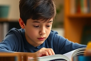 Student focused on study, deep concentration, hope, potential