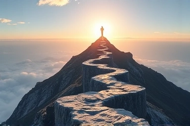 Journey to success, turning point, achievement, progress