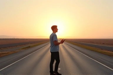 Student embarking on a journey of preparation and hope.