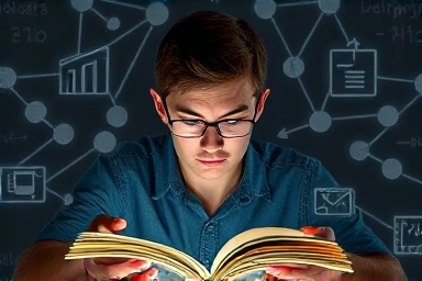 Student achieving breakthrough in understanding complex text.