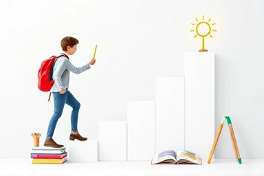 Symbolic graph showing academic progress and success.