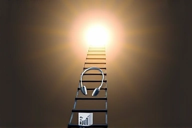 Symbol of career advancement in telemarketing.