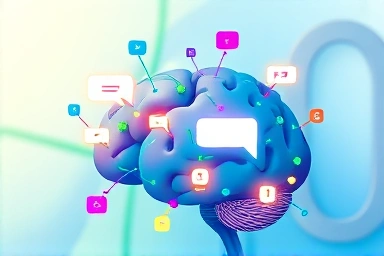 Brain with connecting ideas and speech bubbles for learning