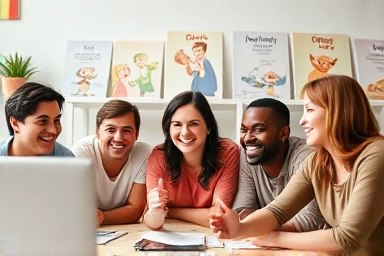 Adults learning English online with instructor Tyler