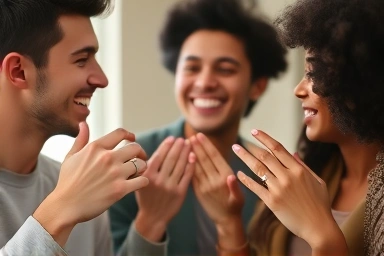 Young adults sharing a moment, wearing friendship rings.