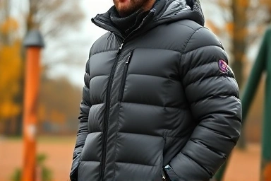 Stylish and warm lightweight down jacket for autumn.