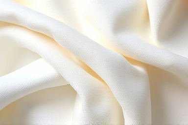 Close-up of diverse white fabric textures: silk, knit, cotton, linen.