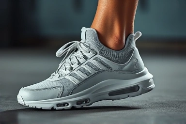 Luxurious sneaker fit, foot comfort, premium shoe interaction