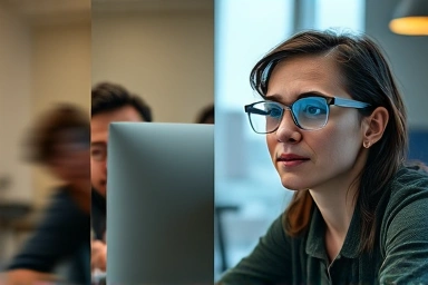 Contrast of eye strain relief with blue light glasses.