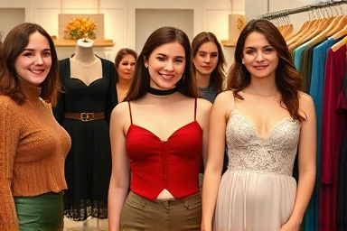 Diverse women showcasing different bustier styles and pairings.