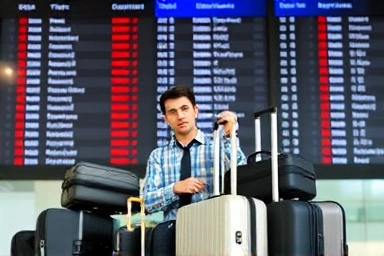Traveler confused by carry-on luggage sizes at airport