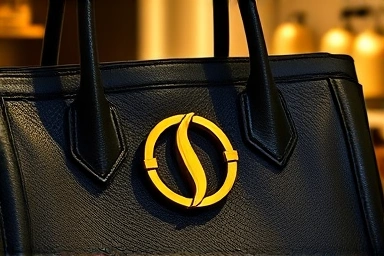 Luxury handbag with iconic Celine Triomphe logo detail