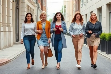 Women confidently walking in comfortable and stylish flat shoes.