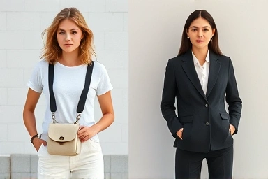 Casual and formal crossbody bag styling examples.