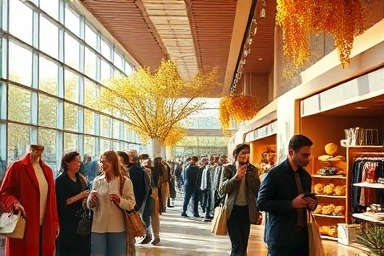 Autumn department store sale, luxury shopping, fall fashion, shopper satisfaction