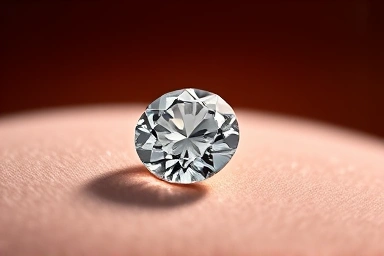 Brilliant cut diamond radiating light, symbolizing investment value.